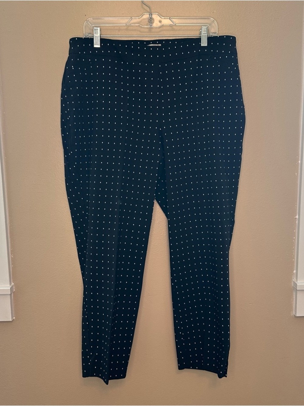 Dalia Black Ankle Pants with White Dot Print